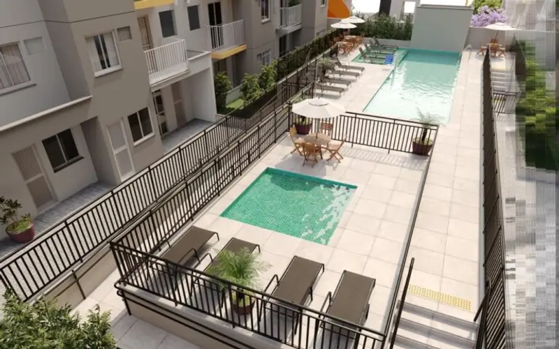 Fachada do empreendimento Flow Santa Rosa, da Cury