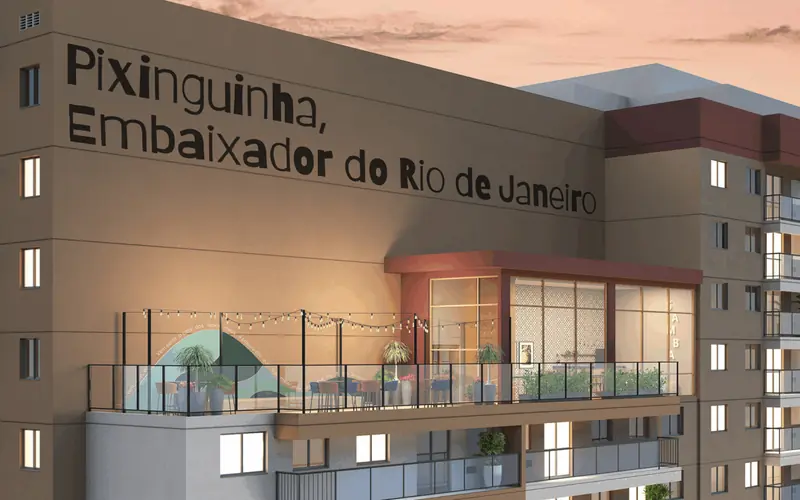 Fachada do empreendimento Residencial Pixinguinha, da Cury